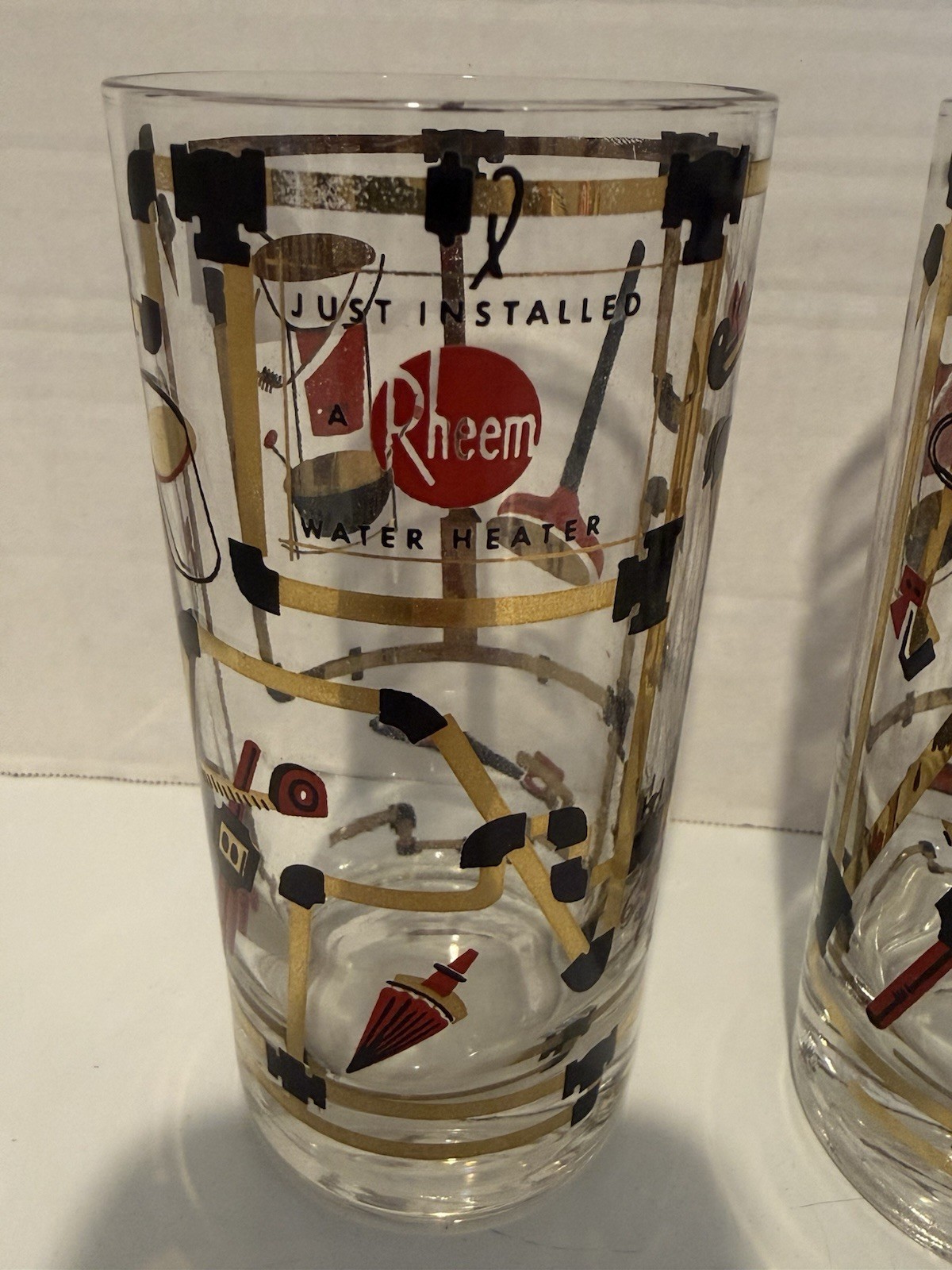 VTG Rheem bar ware Promo Glasses Set of 2 Collectible Drinkware VTG Rheem bar ware Promo Glasses Set of 2 Collectible Drinkware