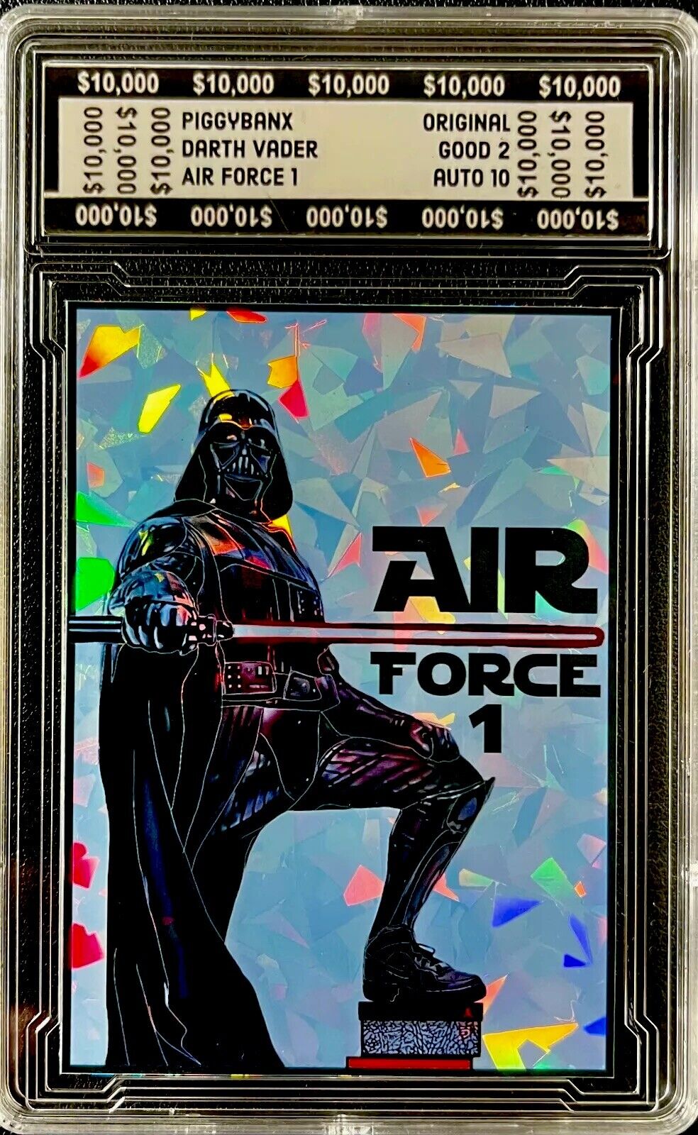 Darth Vader / Air Force 1 Piggybanx Shattered Ice 1/1 Artist's Proof 2022