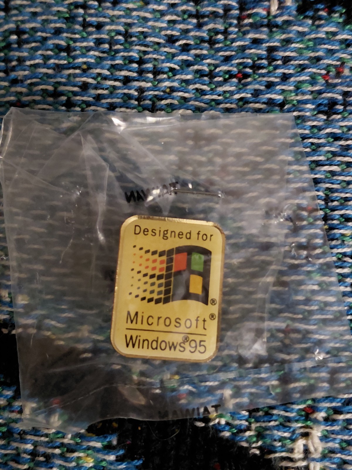 Vintage 1995 Designed for Microsoft Windows 95 Enamel Lapel Pin Promo Sealed NOS Vintage 1995 Designed for Microsoft Windows 95 Enamel Lapel Pin Promo Sealed NOS