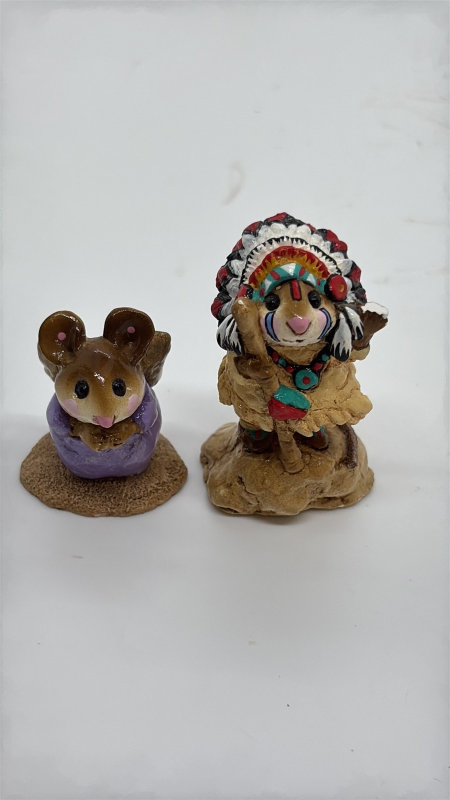 Vintage 1983 Annette Petersen Wee Forest Folk Style Mouse Figurines Set of 2 Vintage 1983 Annette Petersen Wee Forest Folk Style Mouse Figurines Set of 2
