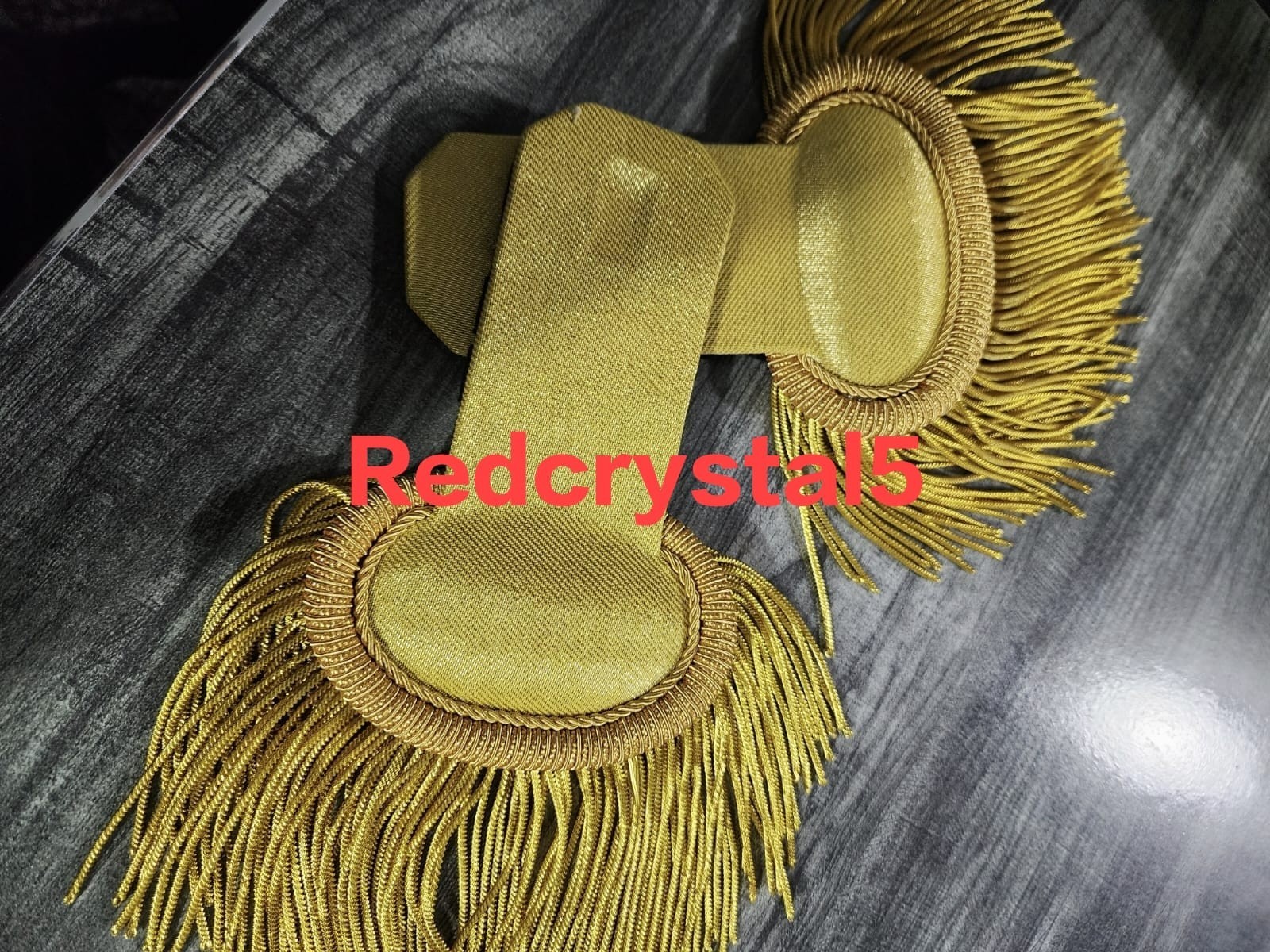 Gold Bullion Shoulder Epaulettes with Heavy Spiral Fringe,Marching Band Epaulete