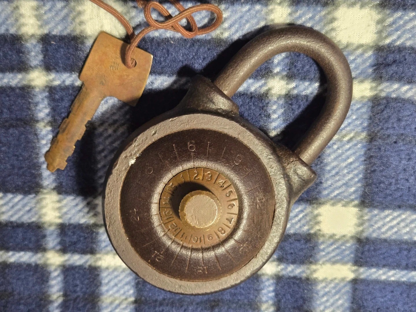 Vintage Dial locker with key Antique Vintage Dial locker with key Antique