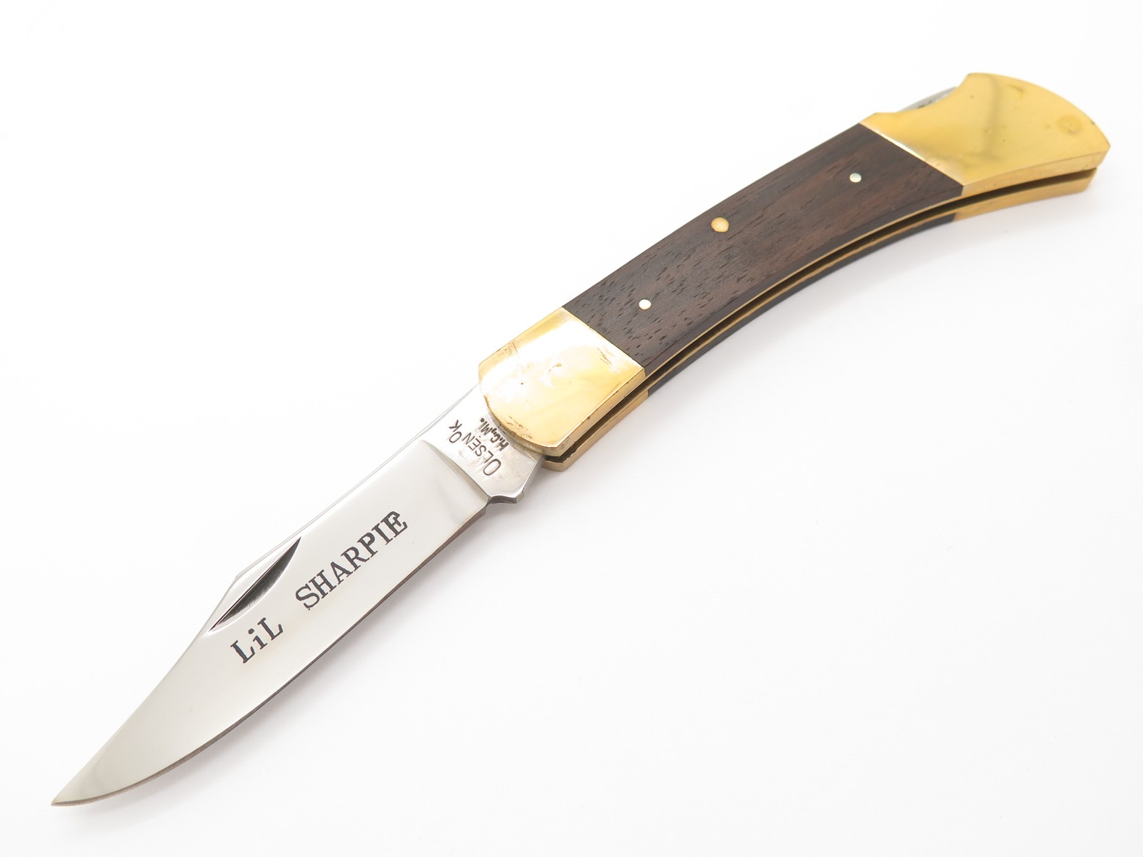 Vintage NOS Olsen OK G. Sakai Seki Japan 4" Folding Hunter Lockback Pocket Knife Vintage NOS Olsen OK G. Sakai Seki Japan 4" Folding Hunter Lockback Pocket Knife