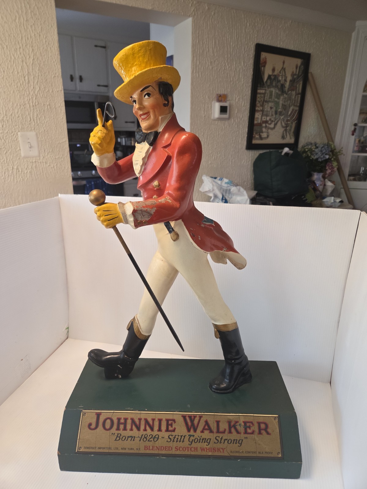 Rare Vintage Large Johnnie Walker Advert Mascot 28" Tall By Display masters Inc Rare Vintage Large Johnnie Walker Advert Mascot 28" Tall By Display masters Inc