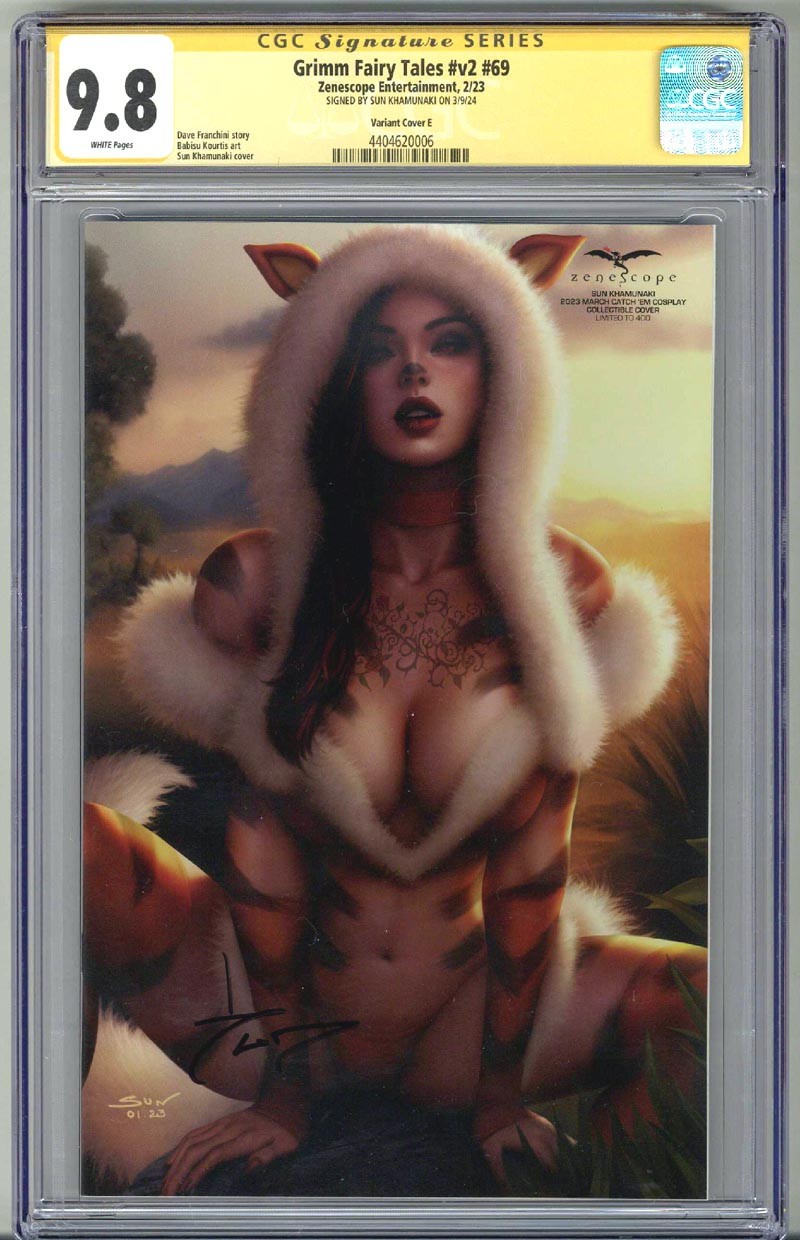 GRIMM FAIRY TALES #v2 #69 CGC 9.8 SS SIGNED SUN KHAMUNAKI VARIANT COVER E POP 1 GRIMM FAIRY TALES #v2 #69 CGC 9.8 SS SIGNED SUN KHAMUNAKI VARIANT COVER E POP 1