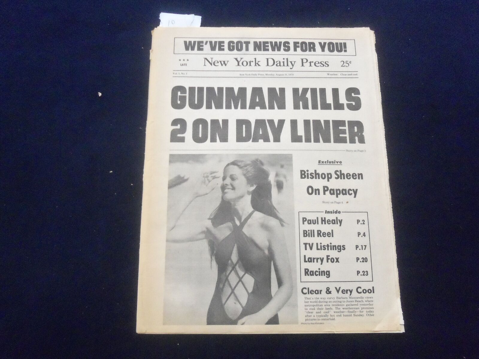 1978 AUGUST 21 NEW YORK DAILY PRESS NEWSPAPER - VOL. 1, NO. 1 - NP 6094