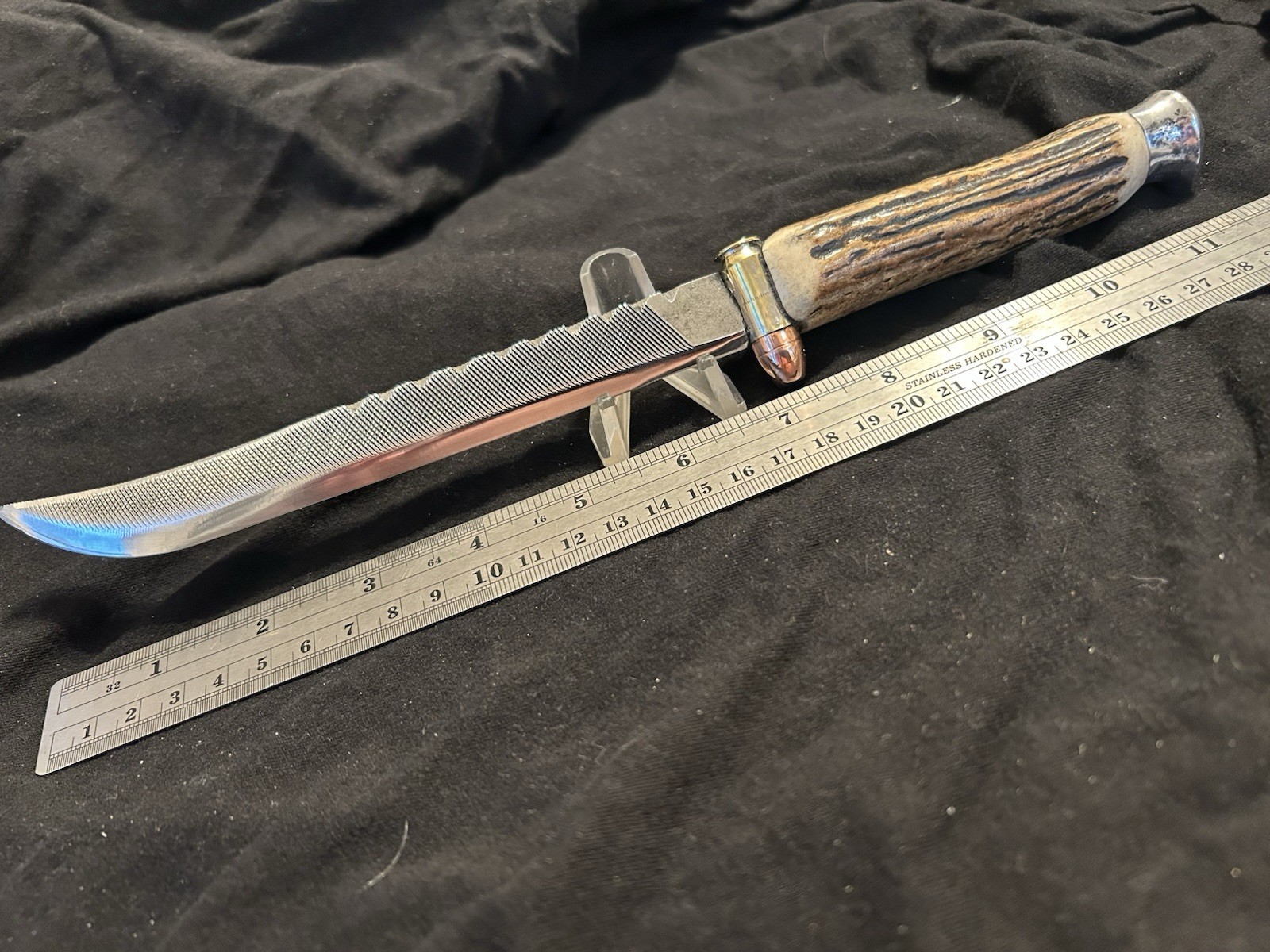 Deer STAG COLT 45ACP Gun Pistol Bullet USA Fixed Blade Knife Hand Made Custom