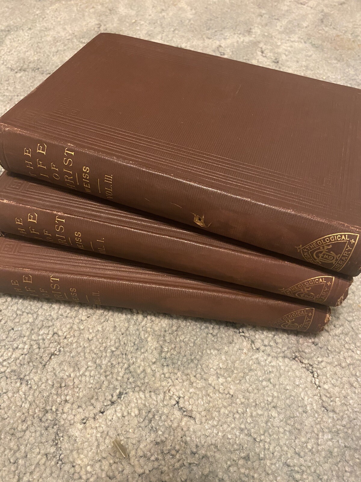 THE LIFE OF CHRIST 3 VOLUMES: Dr WEISS BERNHARD- 1888 complete - Good condition