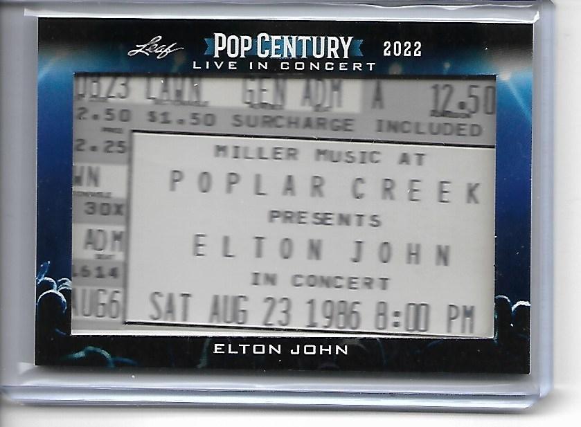 2022 Leaf Pop Century Elton John Live In Concert Ticket Stub 1986 Poplar Creek