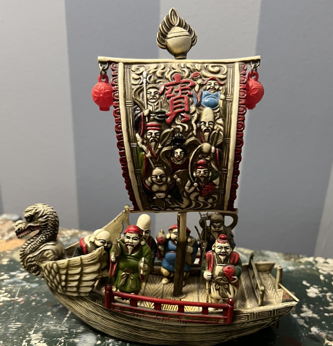 VTG Dragon Ship 7 Lucky Gods Japan Mythology Celluloid VTG Dragon Ship 7 Lucky Gods Japan Mythology Celluloid