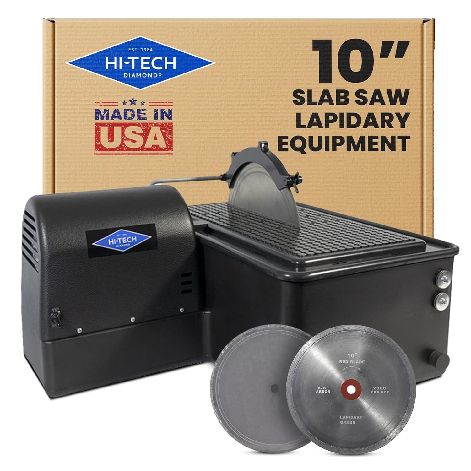 Hi-Tech Diamond 10" Slab Saw | Lapidary Saw Machine | Includes TWO Saw Blades Hi-Tech Diamond 10" Slab Saw | Lapidary Saw Machine | Includes TWO Saw Blades