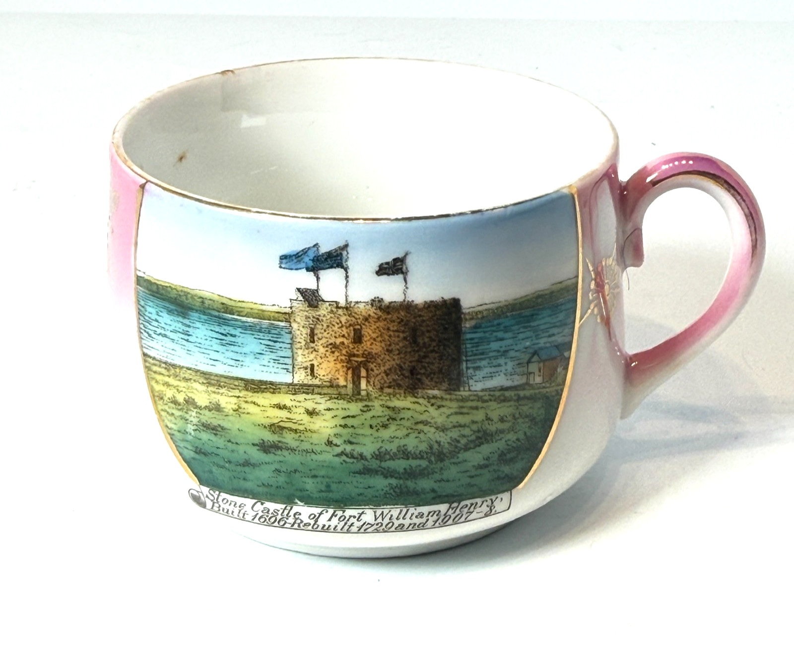 Fort William Henry in Pemaquid Beach, Maine ANTIQUE Souvenir CHINA TRINKET CUP Fort William Henry in Pemaquid Beach, Maine ANTIQUE Souvenir CHINA TRINKET CUP