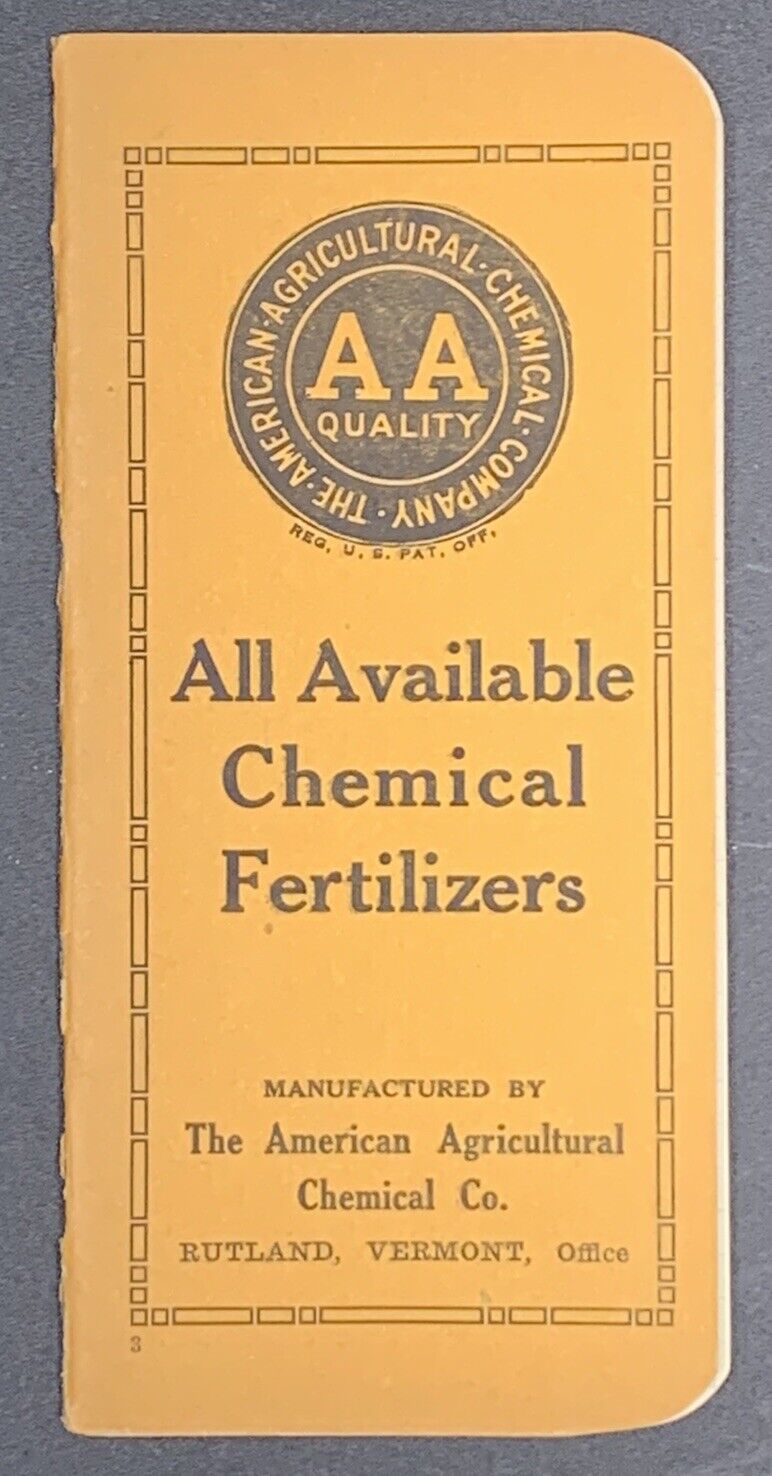 1918 The American Agricultural Chemical Company Fertilizer Book Calendar