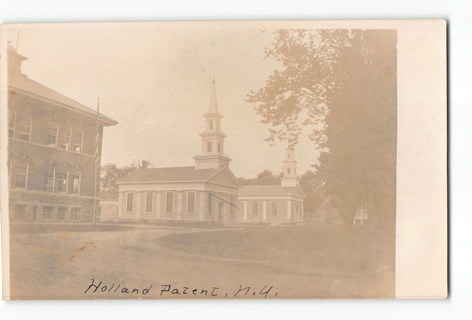 Holland Patent New York NY RPPC Real Photo 1905-1909 Churches Holland Patent New York NY RPPC Real Photo 1905-1909 Churches