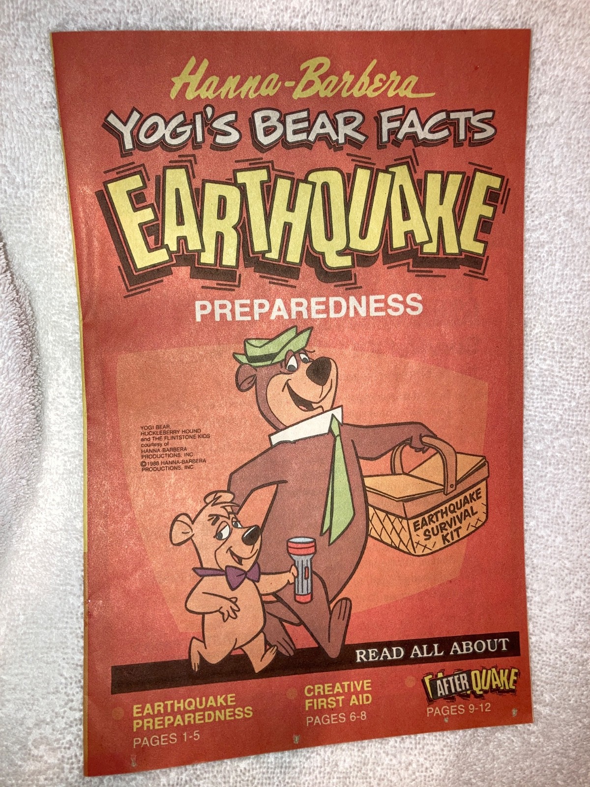 Vintage Yogi's Bear Facts Earthquake Preparedness Activity Comic Book Vintage Yogi's Bear Facts Earthquake Preparedness Activity Comic Book
