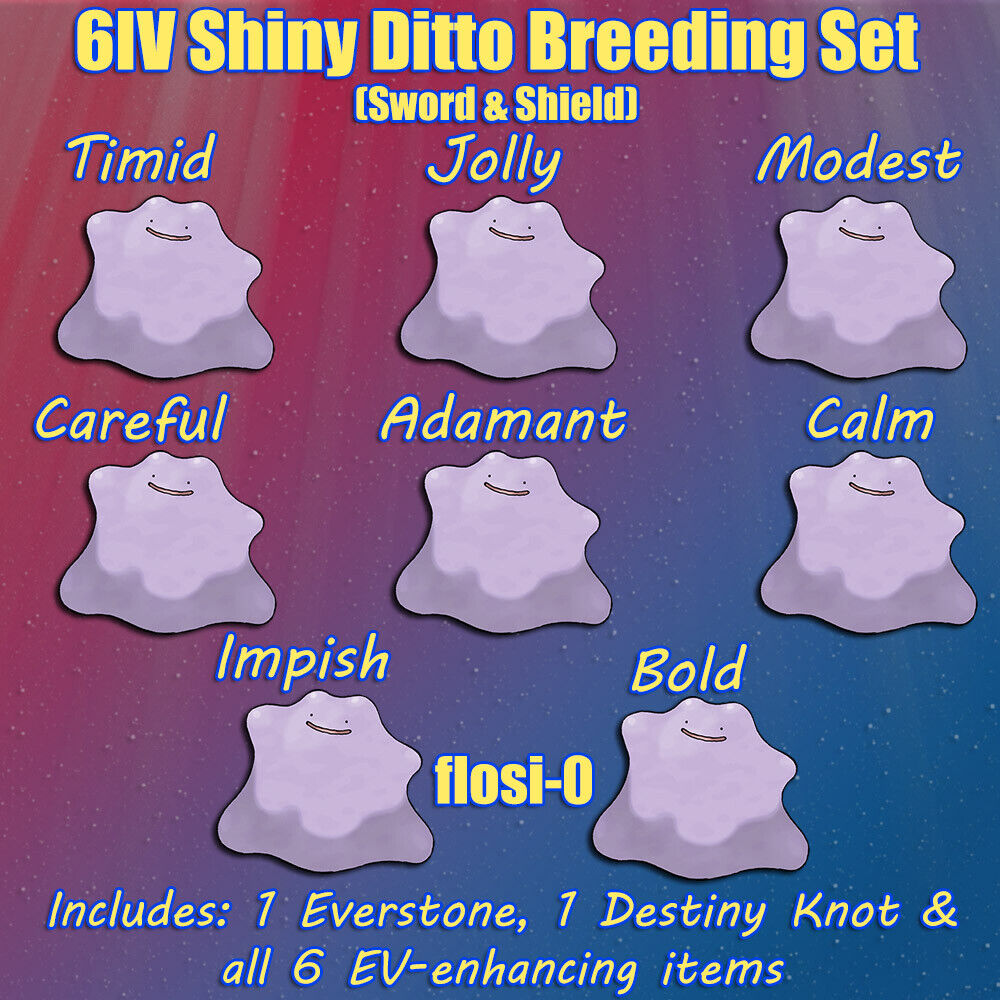 6IV Ultra Shiny Ditto Japanese Set with Everstone Pokemon Sword and Shield