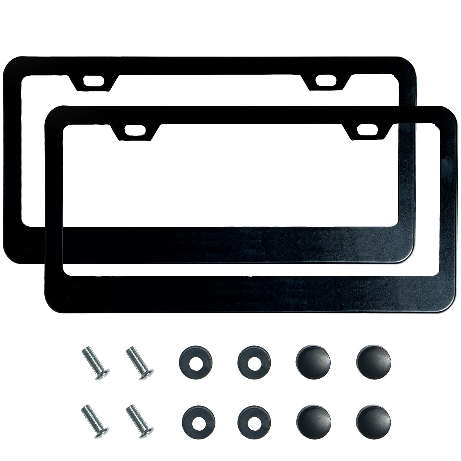 2PCS Matte Black License Plate Frames, 2 Holes Solid RustProof Stainless Stee... 2PCS Matte Black License Plate Frames, 2 Holes Solid RustProof Stainless Stee...