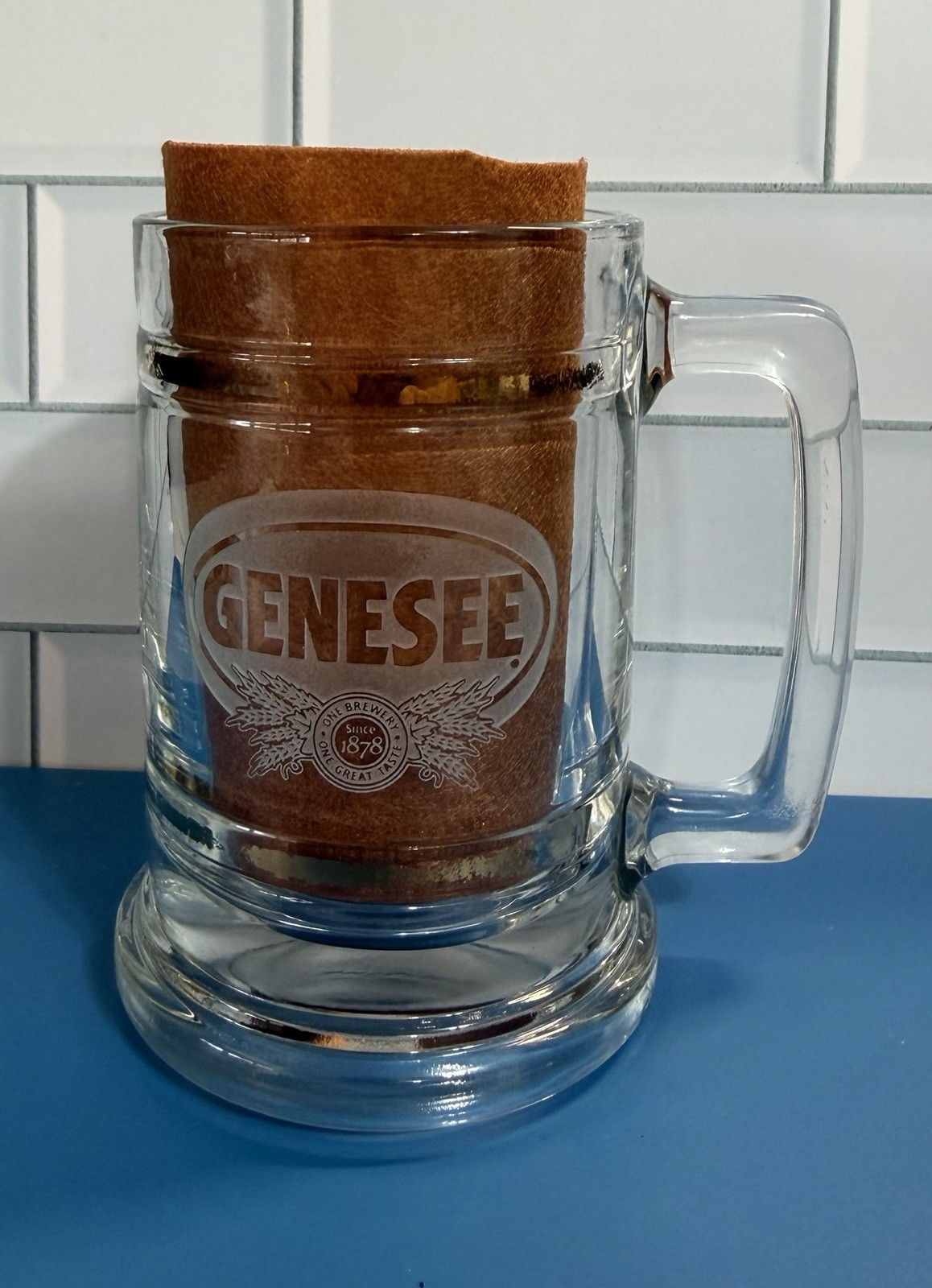 Vintage Genesee Beer Heavy Glass Mug