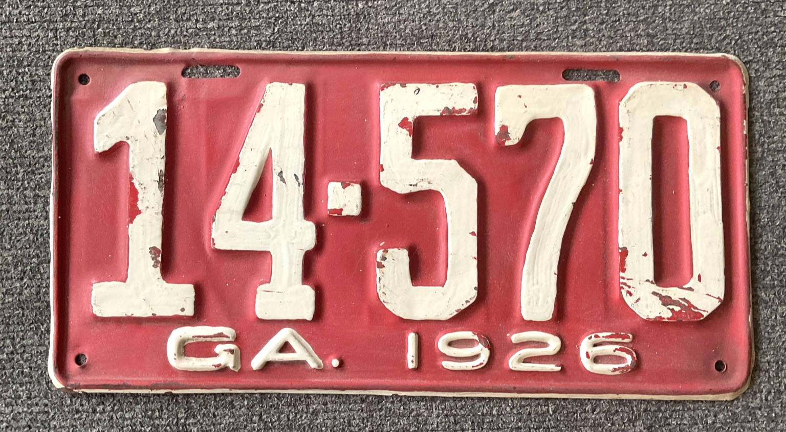 VERY RARE 1926 GEORGIA LICENSE PLATE OLDER RESTORATION SOLID PLATE TOUGH YEAR VERY RARE 1926 GEORGIA LICENSE PLATE OLDER RESTORATION SOLID PLATE TOUGH YEAR
