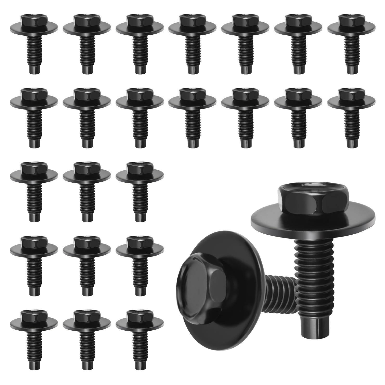 25PCS M6-1.0 x 25mm Car Rear/Front Bumper Hex Bolts,Durable M6 Bolt Replaceme...