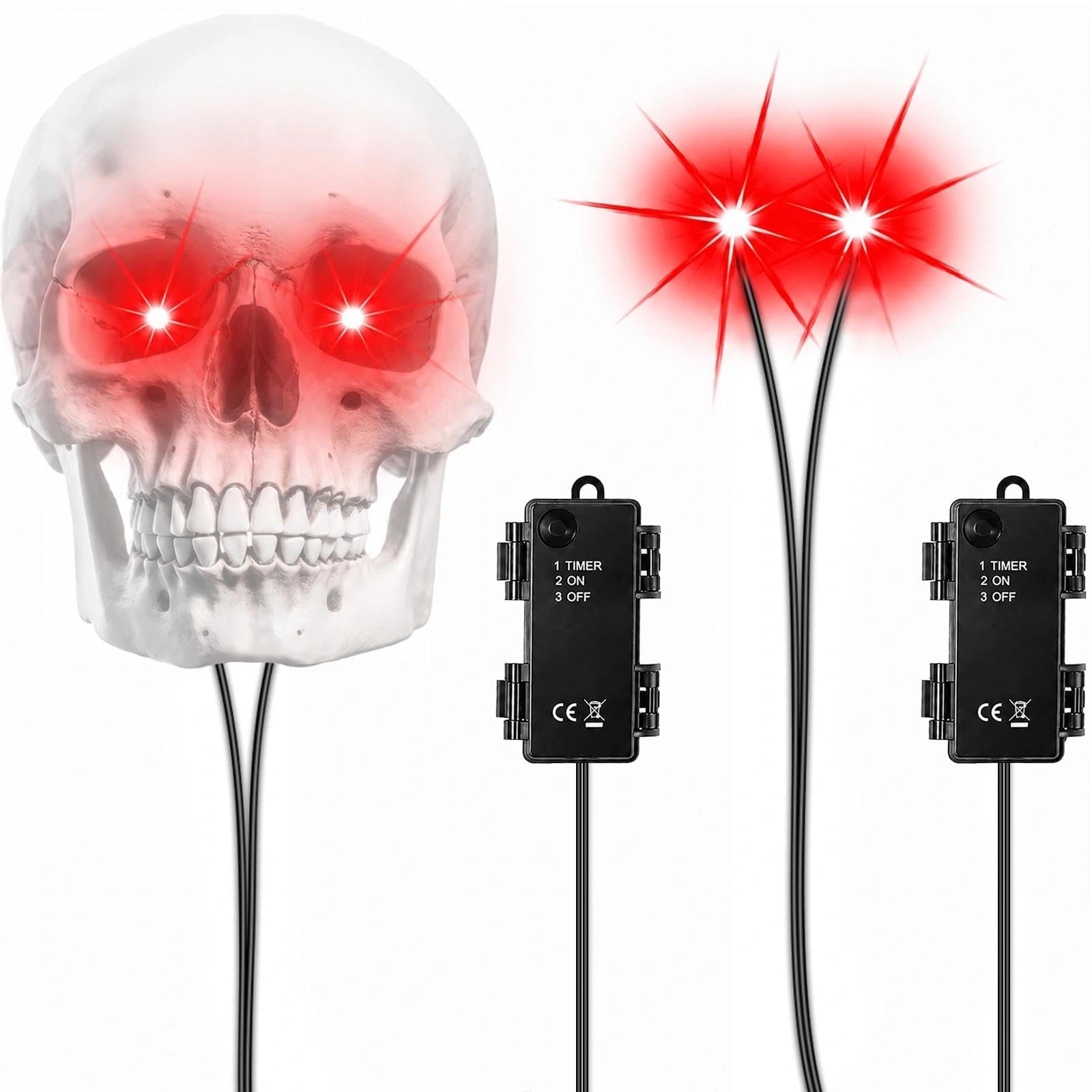 LED Glowing Eyes for Skeletons Halloween Light up Eyes Red 2 Sets LED Glowing Eyes for Skeletons Halloween Light up Eyes Red 2 Sets