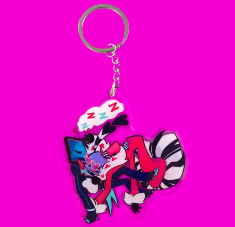 Hazbin Hotel Official After The Battle Keychain - Valentino And Vox - BRAND NEW Hazbin Hotel Official After The Battle Keychain - Valentino And Vox - BRAND NEW