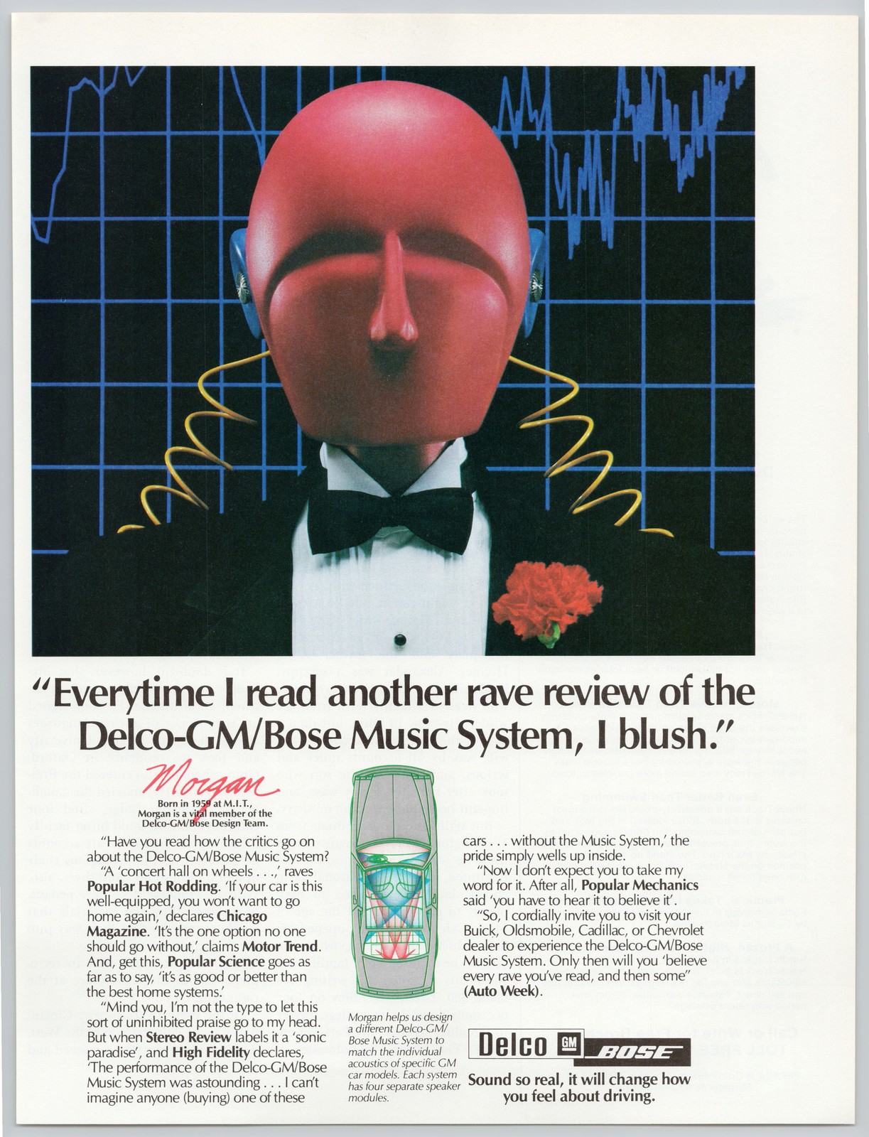 Delco GM Bose Music System Popular Science Stereo 1984 Vintage Print Ad Delco GM Bose Music System Popular Science Stereo 1984 Vintage Print Ad