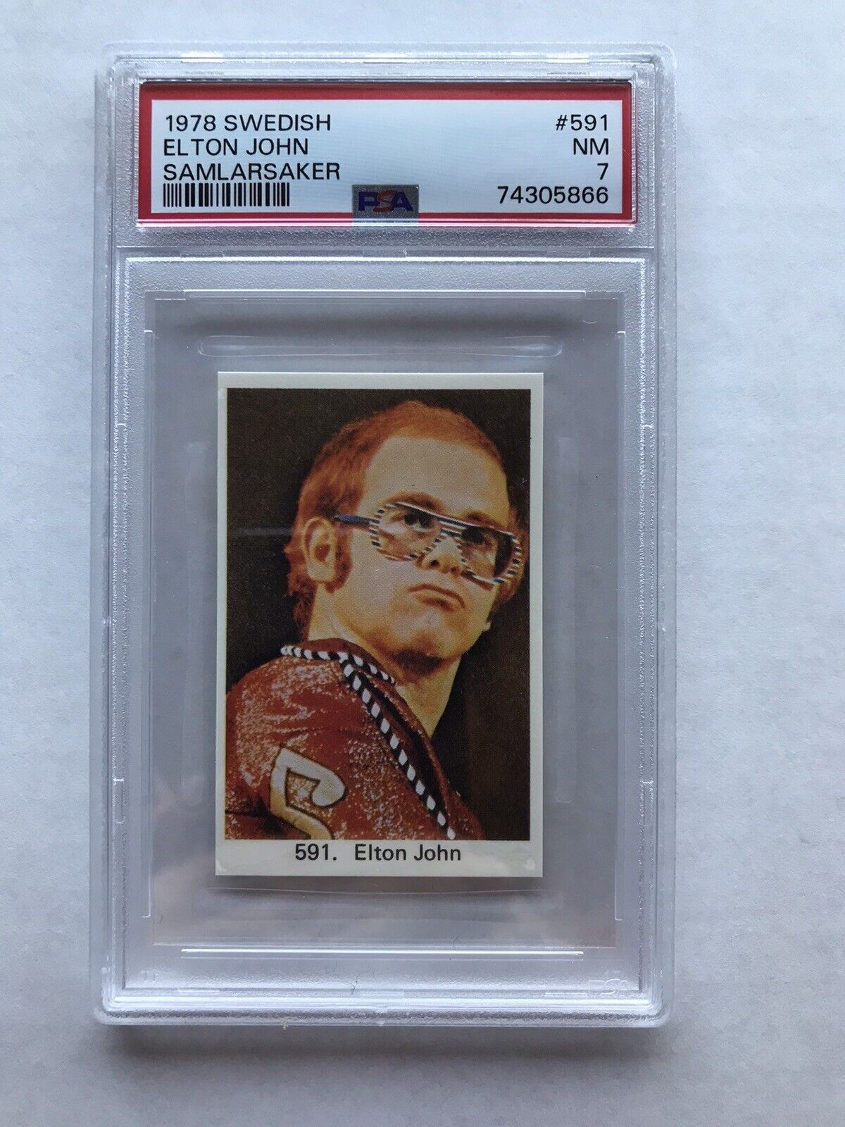 1978 Swedish Samlarsaker #591 Elton John ￼PSA 7 Trading Card Vintage Rare￼￼