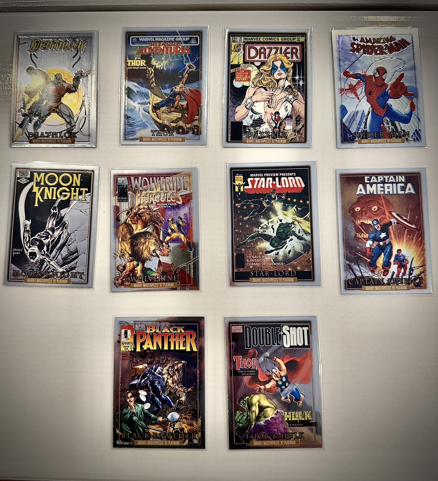 2024 Marvel Masterpieces ‘92 Platinum Fantastic Covers Complete Set 10 Cards NM