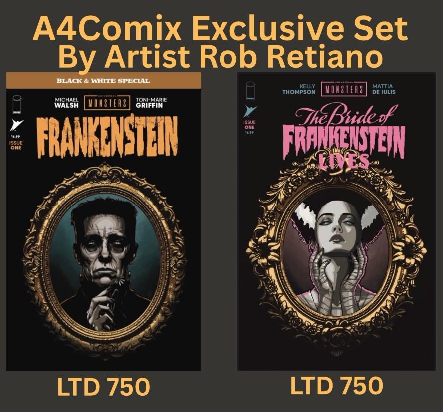 Exclusive set Universal Monsters: Frankenstein#1 / Bride #1 Retiano Ltd 750 Exclusive set Universal Monsters: Frankenstein#1 / Bride #1 Retiano Ltd 750