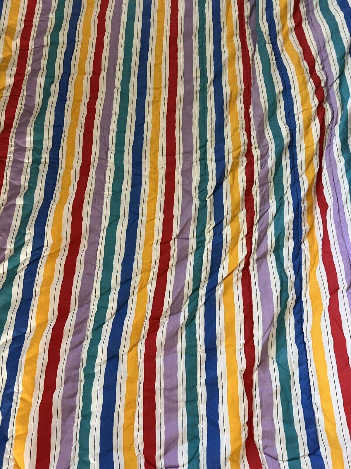 Springs Industries Quilt King  Bedspread Comforter Reversible Rainbow 101 X 86