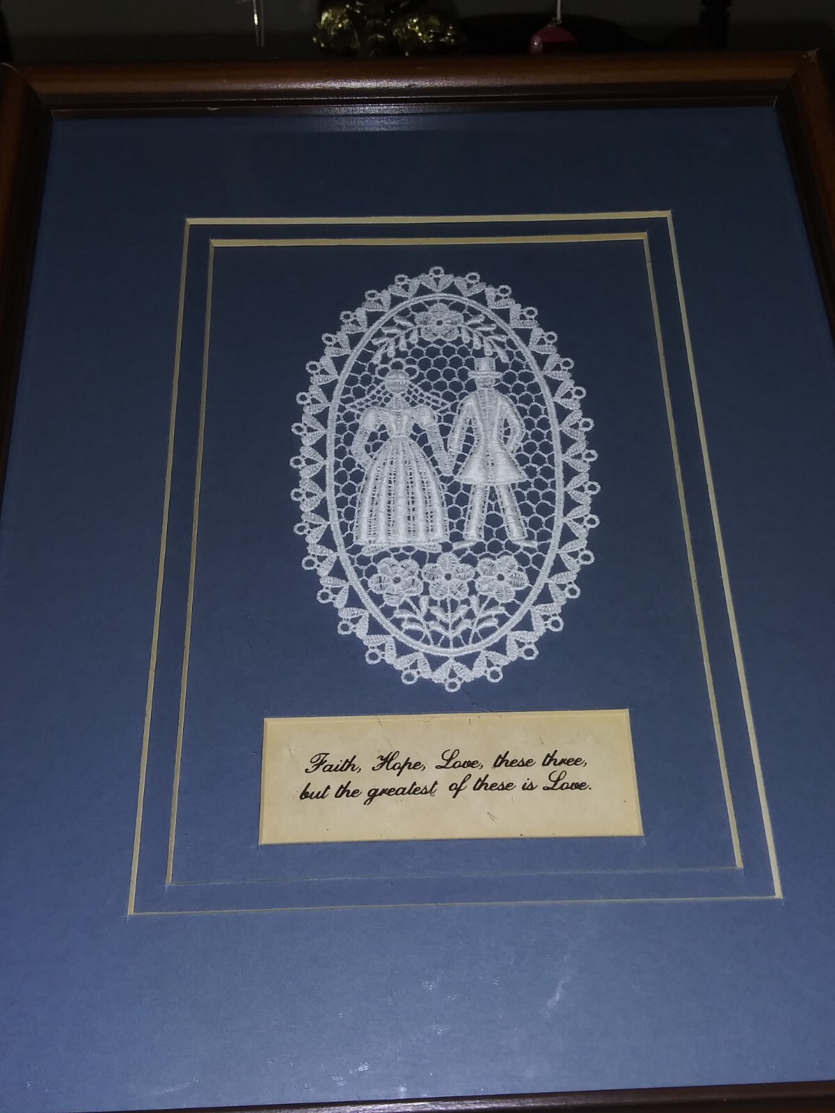 Betty Spooner Vintage Art Scripture Works Passments Wood Frame Lace Piece 11 X 9 Betty Spooner Vintage Art Scripture Works Passments Wood Frame Lace Piece 11 X 9