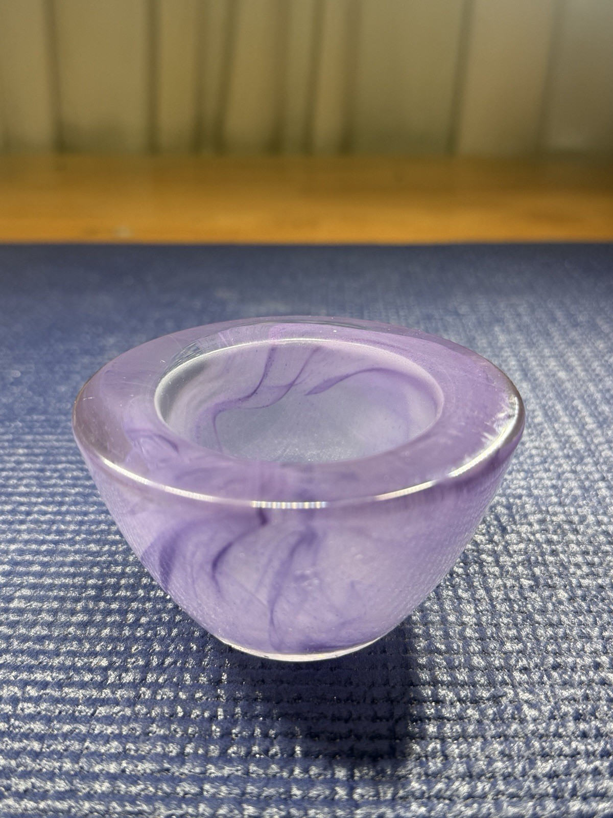 A Rare PartyLite Indulgences Awakening Purple Swirl Glass Votive Tealight A Rare PartyLite Indulgences Awakening Purple Swirl Glass Votive Tealight