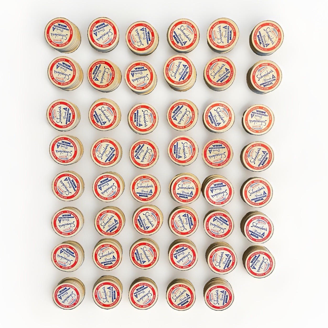 "Vintage" Schneider's Grade A Milk Bottle Cap's (470 Lot) Peoria Illinois Unused "Vintage" Schneider's Grade A Milk Bottle Cap's (470 Lot) Peoria Illinois Unused