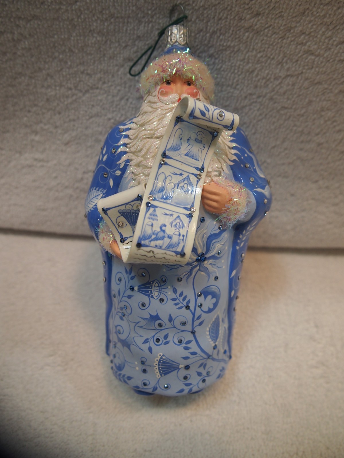 Patricia Breen Story Telling Santa Christmas Ornament Blue Pre-owned Patricia Breen Story Telling Santa Christmas Ornament Blue Pre-owned