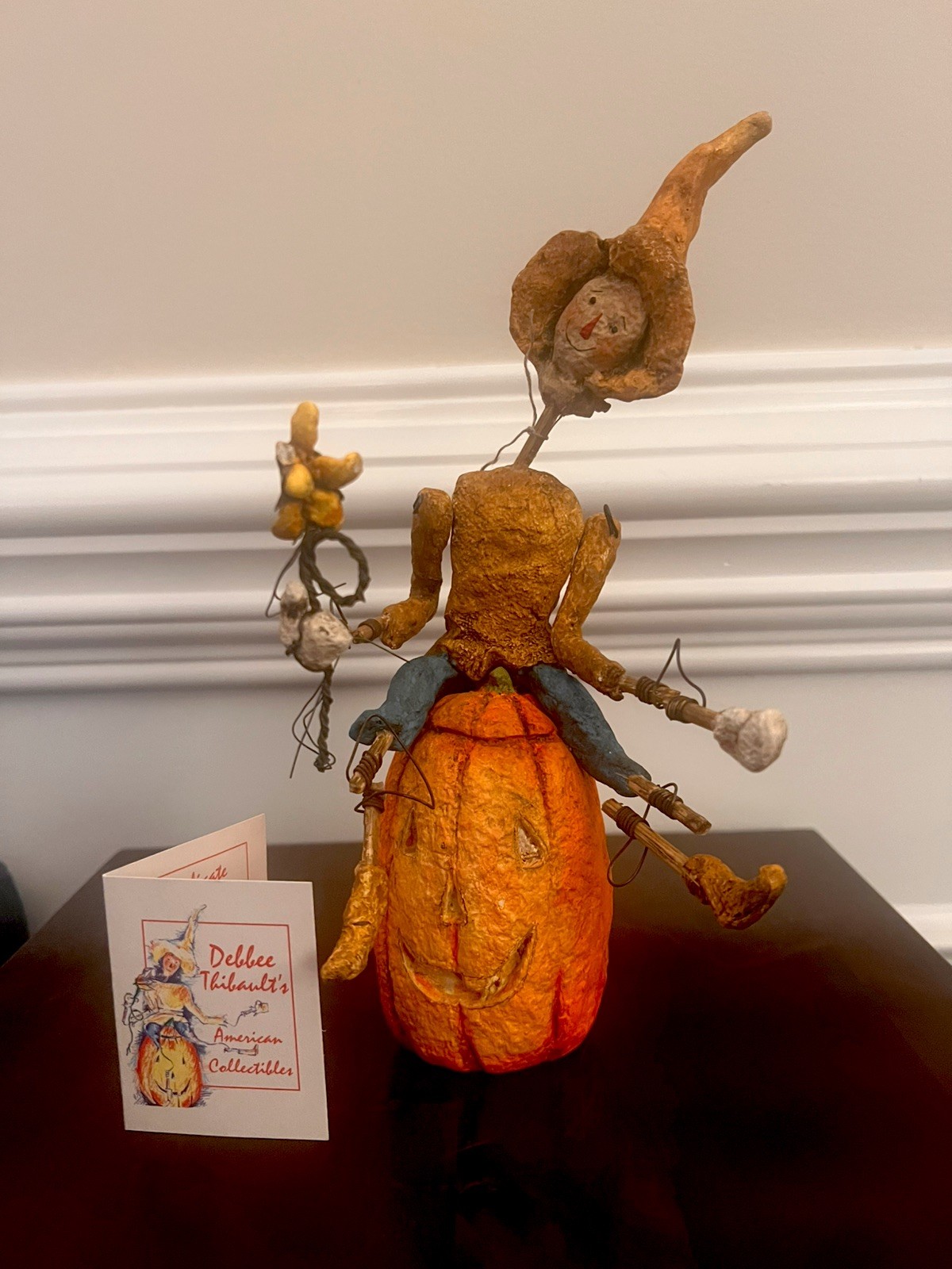 Rare 1998 Vintage Debbee Thibault Scarecrow Folk Art, Signed with a Low Number Rare 1998 Vintage Debbee Thibault Scarecrow Folk Art, Signed with a Low Number