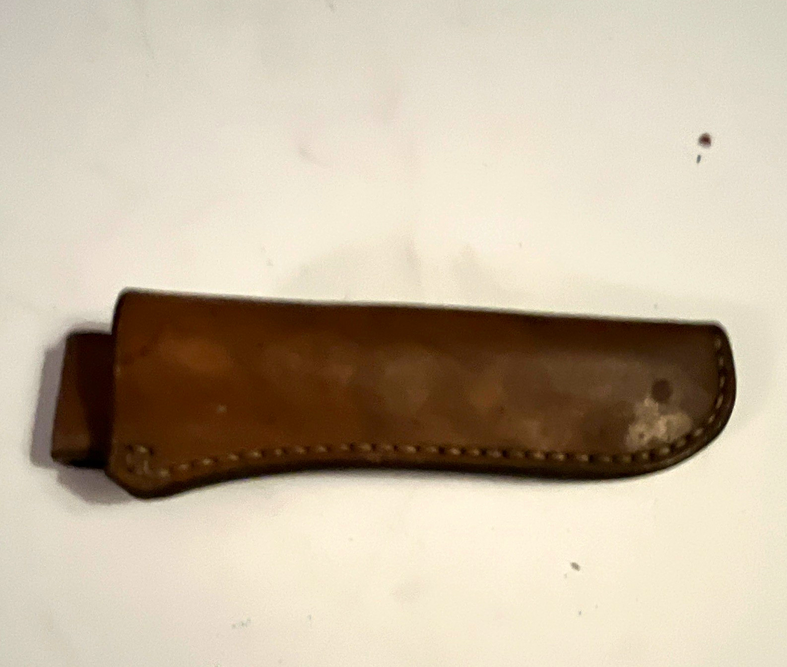 Brown Leather Knife Sheath w/ Belt Loop, Full Coverage, Ambidextrous