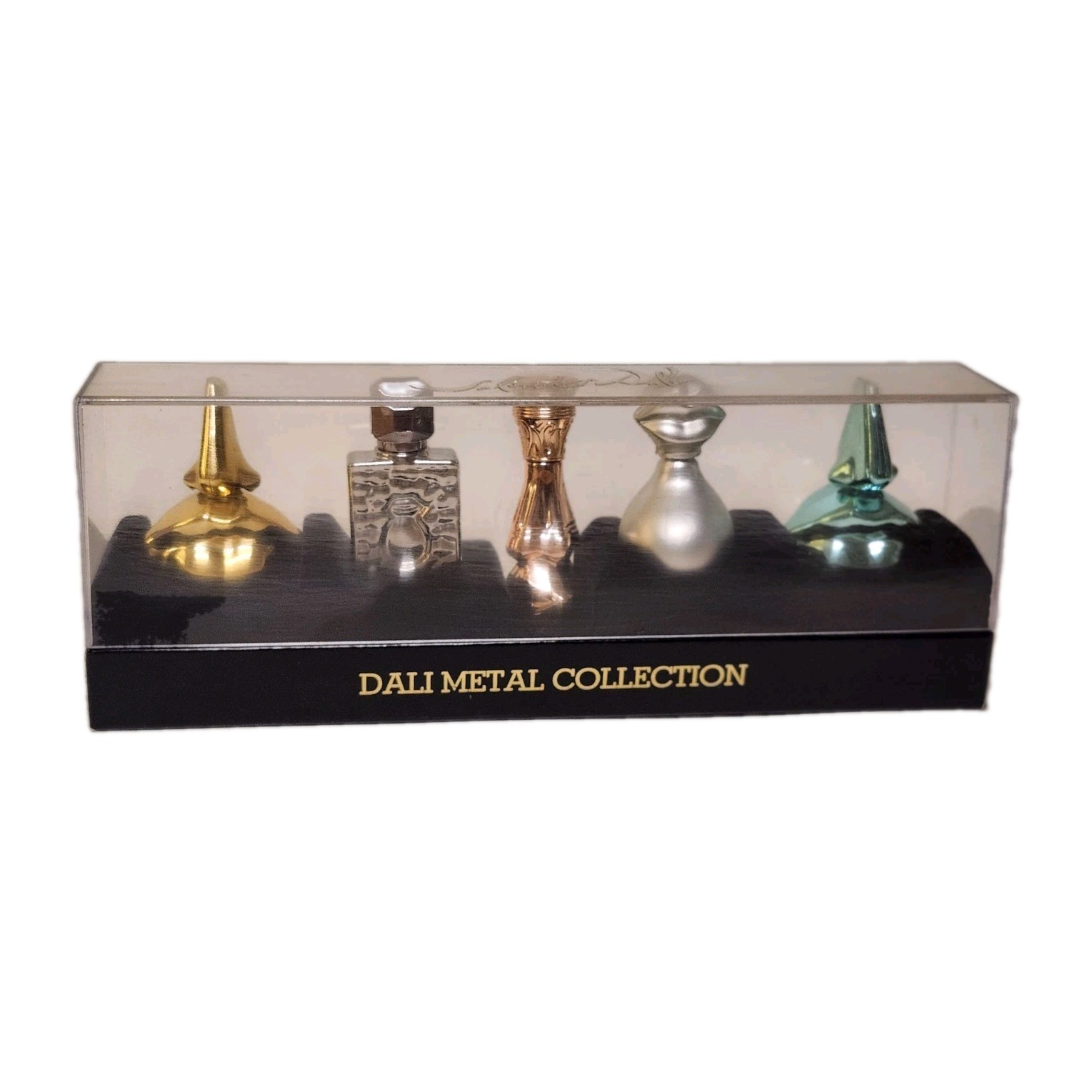 Vintage Salvador Dali "Metal Collection" Miniature Perfume Gift Set - 5 Piece - Vintage Salvador Dali "Metal Collection" Miniature Perfume Gift Set - 5 Piece -