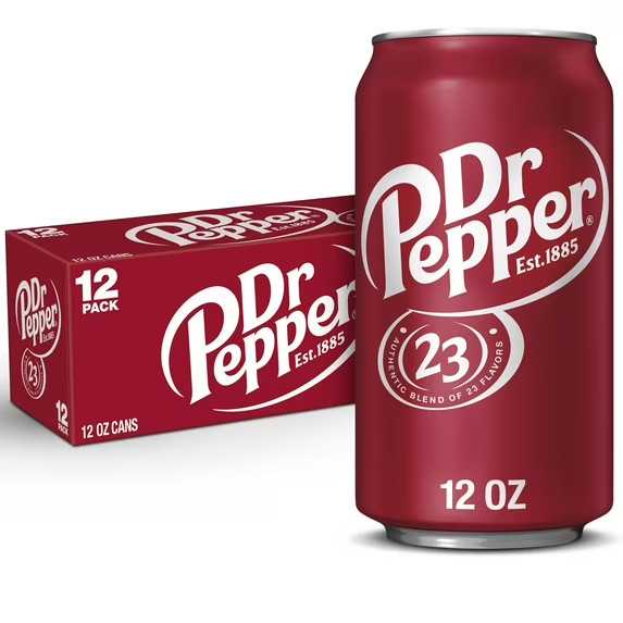 Dr Pepper Soda Pop, 12 fl oz, 12 Pack Cans Dr Pepper Soda Pop, 12 fl oz, 12 Pack Cans