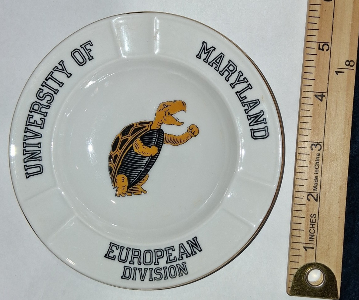 Vtg University of Maryland European Division Thomas Germany Porcelain Ashtray Vtg University of Maryland European Division Thomas Germany Porcelain Ashtray