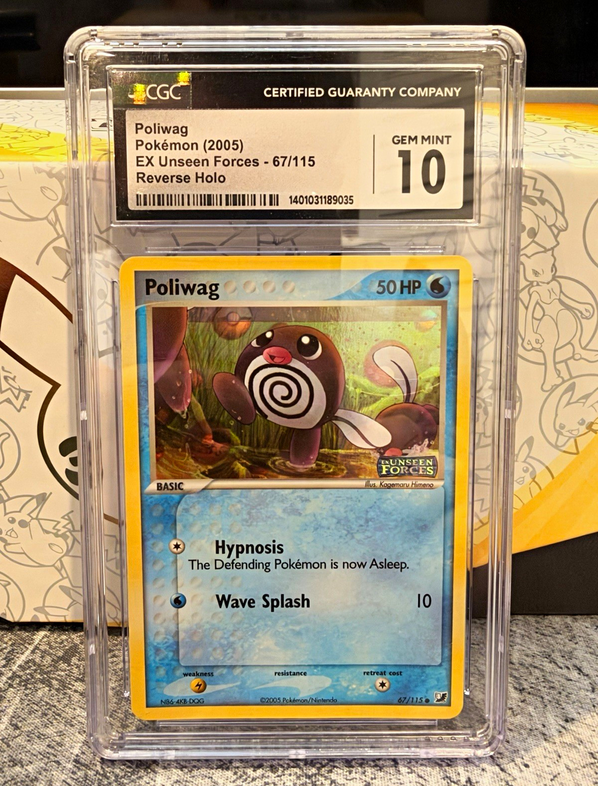 2005 Pokemon EX Unseen Forces Poliwag 67/115 Reverse Holo CGC 10 - LOW POP 2005 Pokemon EX Unseen Forces Poliwag 67/115 Reverse Holo CGC 10 - LOW POP