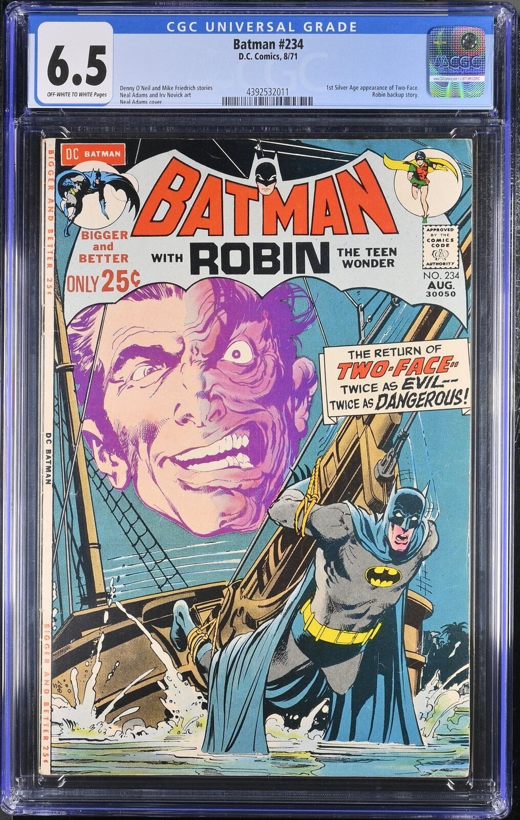 Batman #234 CGC FN+ 6.5 1st Appearance of Silver Age Two-Face DC Comics 1971
