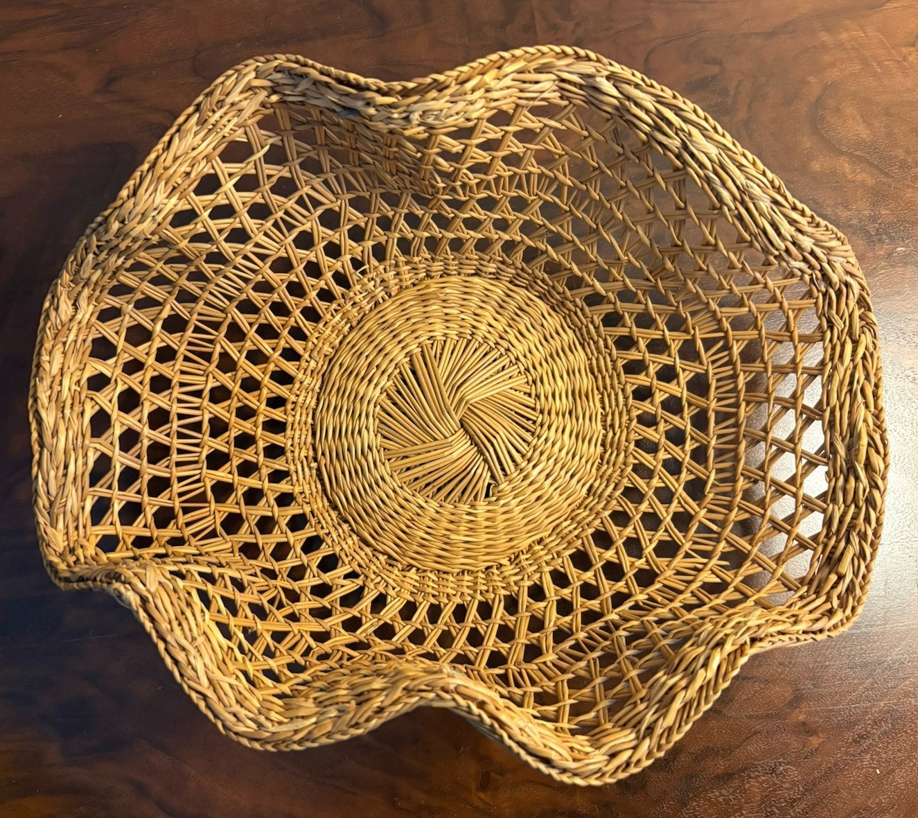 Exquisite Vintage Open Weave Basket