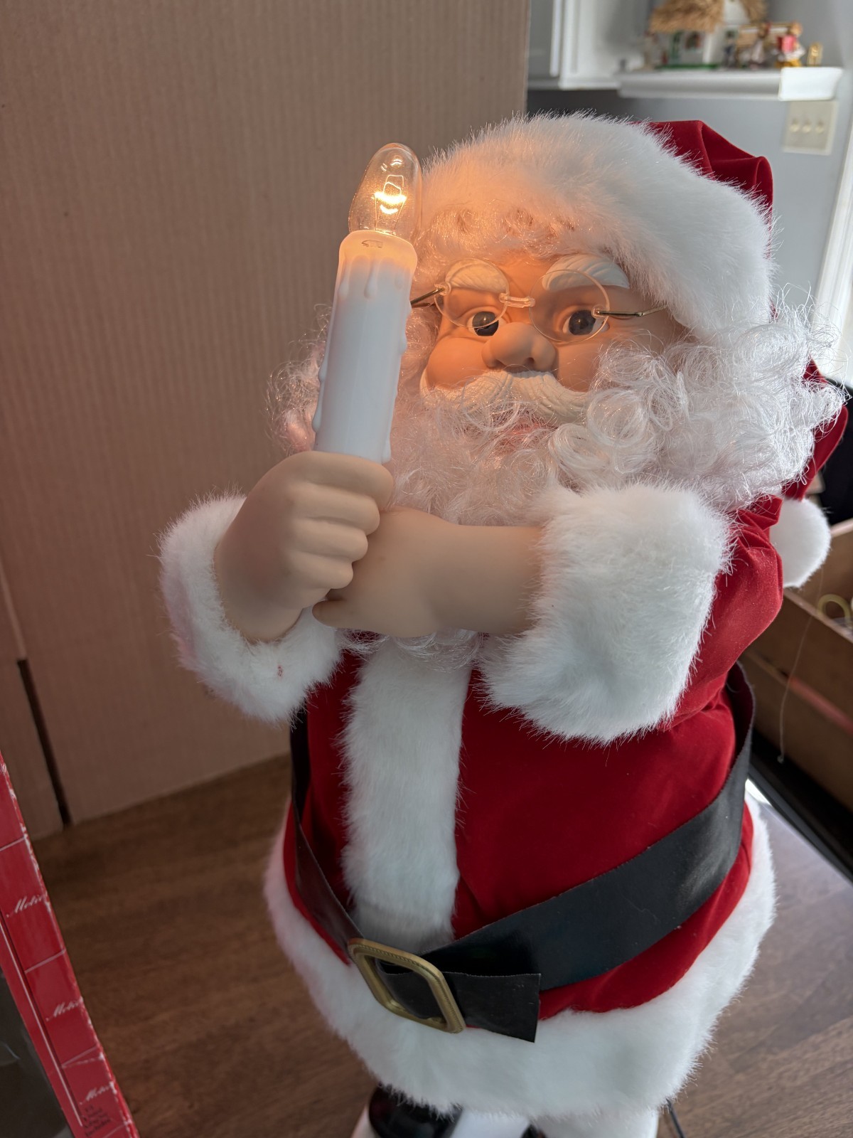 Vintage Telco Motion-ettes Christmas Santa 22" Animated Lighted Candle Box Work Vintage Telco Motion-ettes Christmas Santa 22" Animated Lighted Candle Box Work