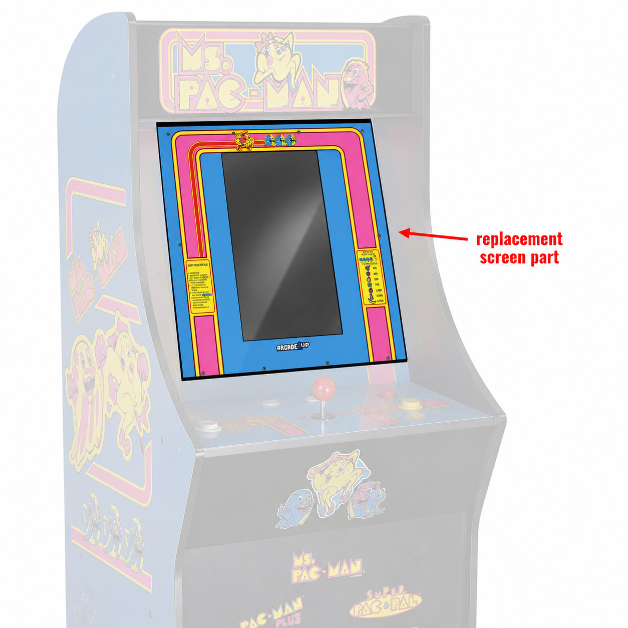 Arcade1Up Ms. Pac-Man Classic SE (Part A) OEM Replacement LCD Screen Only Arcade1Up Ms. Pac-Man Classic SE (Part A) OEM Replacement LCD Screen Only