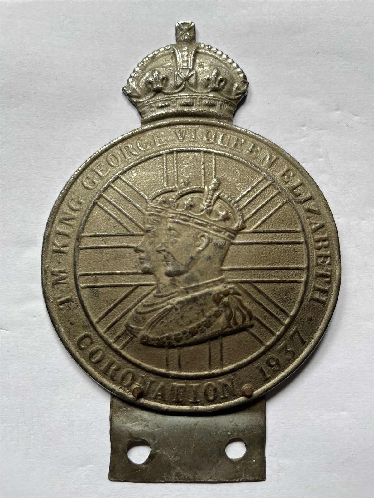 Badge souvenir auto car England TM King George VI Elizabeth II 1937 Coronation Badge souvenir auto car England TM King George VI Elizabeth II 1937 Coronation