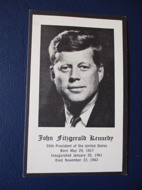 Vintage President John Fitzgerald Kennedy JFK Funeral Prayer Card