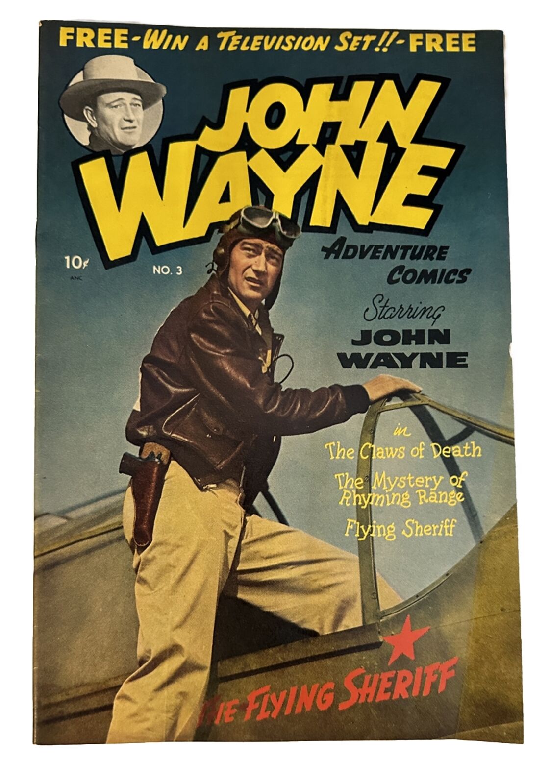 John Wayne Adventure Comics #3 1950 (FN+) Golden Age