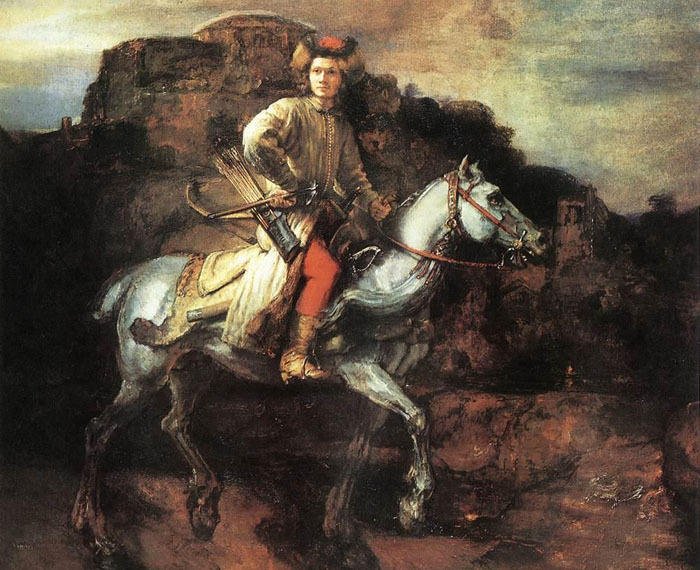 Huge Oil painting Rembrandt Netherlands - The Polish Rider Young Horseman canvas Huge Oil painting Rembrandt Netherlands - The Polish Rider Young Horseman canvas