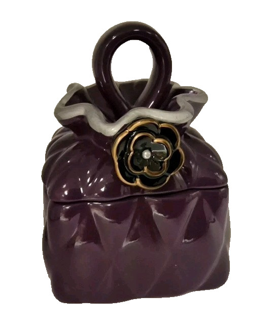 Candy Cookie Jar, Purse Shape, Purple Ceramic Cookie Jar by David's Cookies
